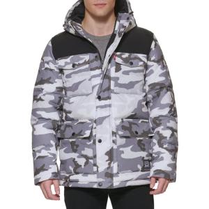 imageLevis Mens Arctic Cloth Quilted Lined Performance ParkaWhite Camo Colorblock