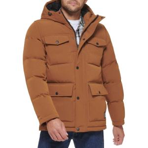 imageLevis Mens Arctic Cloth Quilted Lined Performance ParkaWorker Brown