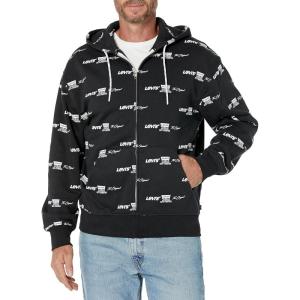 imageLevis Mens Seasonal Zip Up HoodieLevis Triple Logo Caviar Print