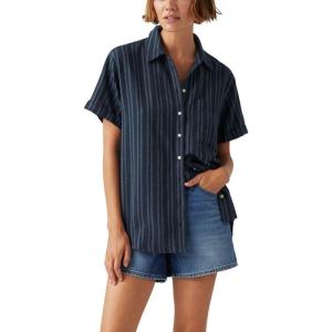 imageLevis Womens Darlene ShortSleeve ShirtShin Beach Stripe Navy Blazer