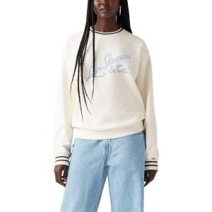 imageLevis Womens Graphic Heritage Sport CrewArchival Script Crew Egret