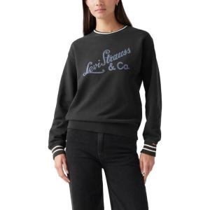 imageLevis Womens Graphic Heritage Sport CrewArchival Script Crew Pirate Black
