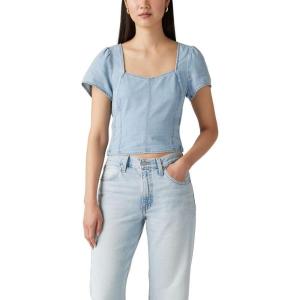 imageLevis Womens Ophelia Short Sleeve Denim CorsetTurn Up Light
