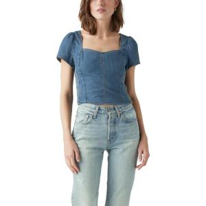 imageLevis Womens Ophelia Short Sleeve Denim CorsetTurn Up Mid