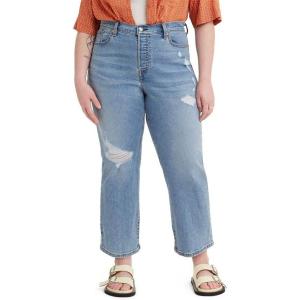imageLevis Womens Plus Size Wedgie Straight JeansMedium Indigo Destructed