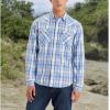 imageLevis Mens Classic Western Shirt Also Available in Big ampamp TallNew Deshawn Plaid Niagra Mist