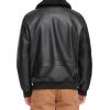 imageLevis Mens Faux Leather Aviator Bomber Jacket with Sherpa CollarBlack
