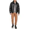 imageLevis Mens Faux Leather Aviator Bomber Jacket with Sherpa CollarBlack