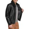 imageLevis Mens Faux Leather Aviator Bomber Jacket with Sherpa CollarBlack