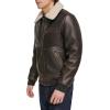 imageLevis Mens Faux Leather Aviator Bomber Jacket with Sherpa CollarDark Brown