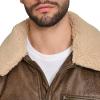 imageLevis Mens Faux Leather Aviator Bomber Jacket with Sherpa CollarLight Brown