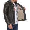 imageLevis Mens Faux Leather Hooded Trucker Jacket with Sherpa Lining Regular ampamp Big ampamp Tall SizesDark Brown