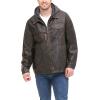 imageLevis Mens Faux Leather Hooded Trucker Jacket with Sherpa Lining Regular ampamp Big ampamp Tall SizesDark Brown