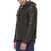 imageLevis Mens Faux Leather Hooded Trucker Jacket with Sherpa Lining Regular ampamp Big ampamp Tall SizesDark Brown