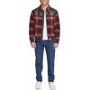 imageLevis Mens Mixed Media Western Plaid Bomber JacketRed Ombre