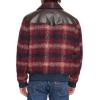 imageLevis Mens Mixed Media Western Plaid Bomber JacketRed Ombre