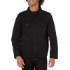 imageLevis Mens Washed Cotton Hooded Military JacketBlackQuilted Lining