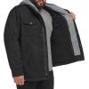 imageLevis Mens Washed Cotton Hooded Military JacketBlackSherpa Lined