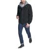 imageLevis Mens Washed Cotton Hooded Military JacketBlackSherpa Lined