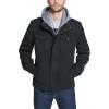 imageLevis Mens Washed Cotton Hooded Military JacketBlackSherpa Lined