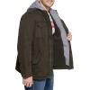 imageLevis Mens Washed Cotton Hooded Military JacketDark BrownSherpa Lined