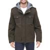 imageLevis Mens Washed Cotton Hooded Military JacketDark BrownSherpa Lined
