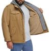 imageLevis Mens Washed Cotton Hooded Military JacketKhakiSherpa Lined