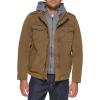 imageLevis Mens Washed Cotton Hooded Military JacketKhakiSherpa Lined