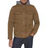 imageLevis Mens Washed Cotton Hooded Military JacketKhakiSherpa Lined