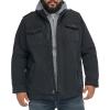 imageLevis Mens Washed Cotton Hooded Military JacketNavySherpa Lined