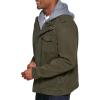 imageLevis Mens Washed Cotton Hooded Military JacketOliveSherpa Lined