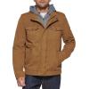 imageLevis Mens Washed Cotton Hooded Military JacketWorker BrownSherpa Lined