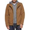 imageLevis Mens Washed Cotton Hooded Military JacketWorker BrownSherpa Lined