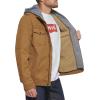 imageLevis Mens Washed Cotton Hooded Military JacketWorker BrownSherpa Lined