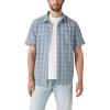imageLevis Mens Classic 1 Pocket Short Sleeve Button Up Shirt Also Available in BigLeon Plaid Steam Blue Cotton Linen