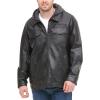 imageLevis Mens Faux Leather Hooded Trucker Jacket with Sherpa Lining Regular ampamp Big ampamp Tall SizesBlack
