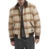 imageLevis Mens Mixed Media Western Plaid Bomber JacketCream Plaid