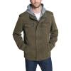 imageLevis Mens Washed Cotton Hooded Military JacketOliveQuilted Lining