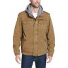 imageLevis Mens Washed Cotton Hooded Military JacketWorker BrownQuilted Lining