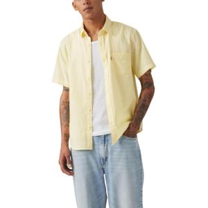 imageLevis Mens Classic 1 Pocket Short Sleeve Button Up Shirt Also Available in BigDouble Cream Cotton Linen