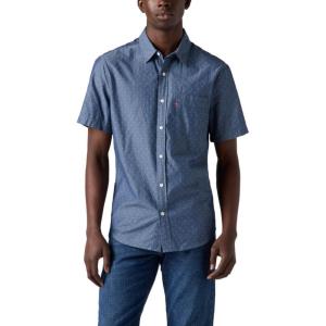 imageLevis Mens Classic 1 Pocket Short Sleeve Button Up Shirt Also Available in BigNormand Indigo Dobby