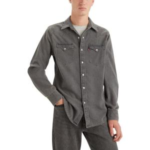 imageLevis Mens Classic Western Shirt Also Available in Big ampamp TallNew Calypso Grey Stonewash