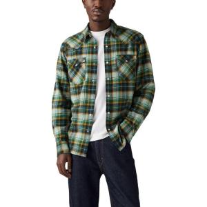 imageLevis Mens Classic Western Shirt Also Available in Big ampamp TallNew Julius Plaid Abyss Non Stretch