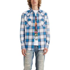 imageLevis Mens Classic Western Shirt Also Available in Big ampamp TallNew Van Plaid Sea of Belize Plaid