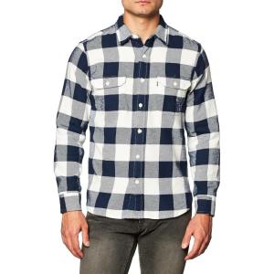 imageLevis Mens Classic Worker Long Sleeve Wovens ShirtDress Blues Plaid