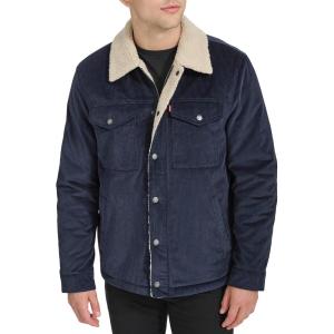 imageLevis Mens Corduroy Sherpa Lined Trucker JacketNavy Wide Wale Corduroy