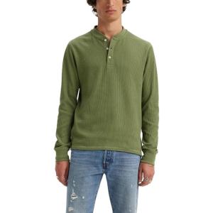 imageLevis Mens Long Sleeve Thermal 3 Button HenleyBluish Olive