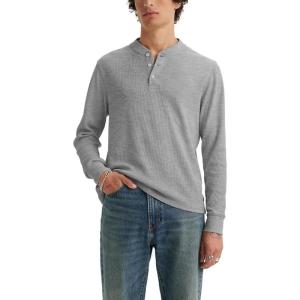 imageLevis Mens Long Sleeve Thermal 3 Button HenleyMid Tone Grey Heather
