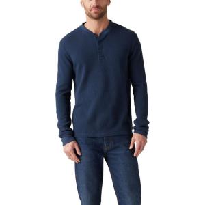 imageLevis Mens Long Sleeve Thermal 3 Button HenleyNew Navy Blazer