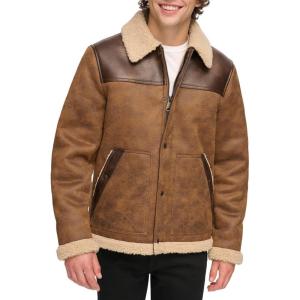 imageLevis Mens Mixed Media Faux Shearling JacketBrown